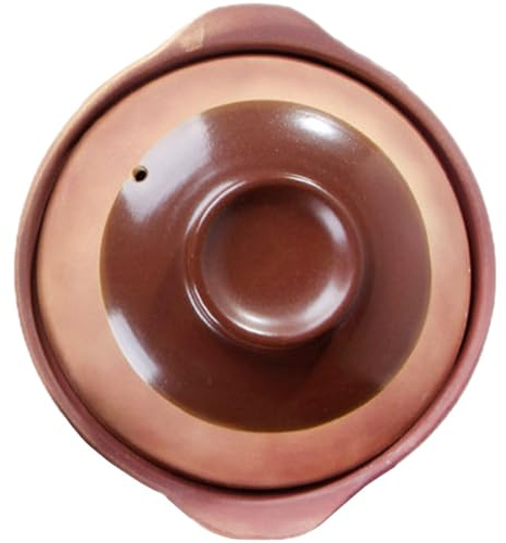 jojofuny Cocotte en Terre Cuite 900 Ml 24 Cm sans Émail pour Cuisson au Gaz et Feu Vif, Pot en Argile Traditionnelle pour Soupes, Mijotés et Plats Maison, Ustensile Cuisine Résistant Haute