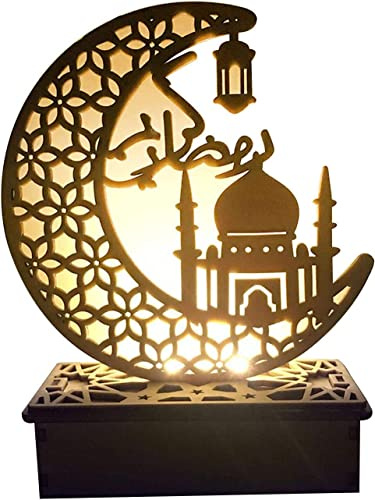 beseloa Ramadan Eid Dekorationen LED Muslim Nachtlicht Eid Mubarak Ramadan Led DIY Holz Lampen für Zuhause, Büro, Ramadan Dekoration, Eid Mubarak Geschenke