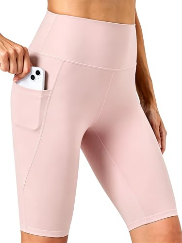Enjoyoga Kurze Leggings Damen mit Tasche - High Waist Radlerhose Sporthose Laufhose Sport Yoga Shorts für Sommer