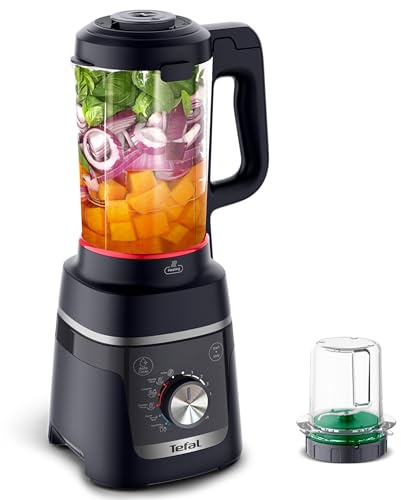 Tefal Blendforce Cook Standmixer mit Kochfunktion, 5 Automatikprogramme | für warme und kalte Speisen, 1000-Watt-Motor, Selbstreinigungsprogramm, inkl. Zerkleinerer, Schwarz, BL5768F0