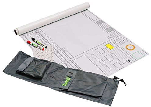 Taktifol Starterset Stab THW – Rolle 25 Bögen (60 × 80 cm), 2 Marker (rot & schwarz), Wischtuch & Tragetasche | Selbsthaftende Lagedarstellungsfolien für THW-Einsatzleitung