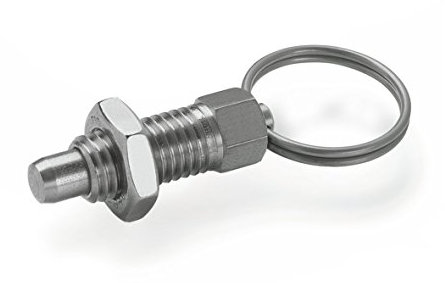 Ganter Normelemente GN 717-8-M12X1,5-AK-NI Edelstahl-Rastbolzen, silber, 2 Stück