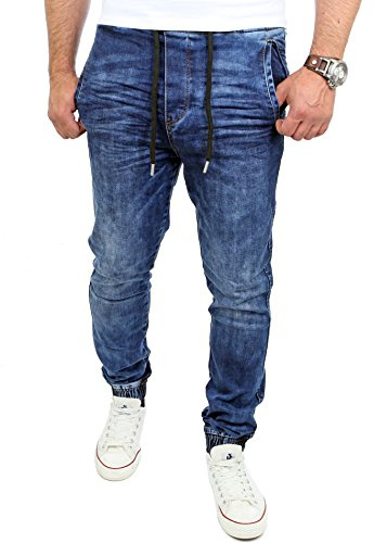 Reslad Jogging Jeans Männer Freizeit-Hose Schlupfhose Jeans Jogginghosen Herren Slim Fit Jogger Vintage Sweathose Hose RS-2071
