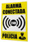 akrocard - Cartel Resistente PVC - ALARMA CONECTADA 24H Aviso INMEDIATO A POLICIA - AMARILLO - Señaletica de advertencia - señal disuasorio Ideal para Colgar y Advertir