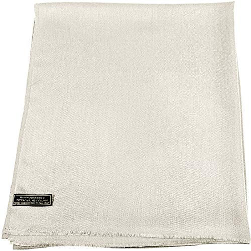CJ Apparel Cremefarben Einfarbig Design Fringe Schal Zweite Wahl FransenSchal Wrap Stola Pashmina NEU
