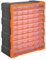 DURHAND 60 Drawers Parts Organiser Wall Mount Storage Cabinet Garage Small Nuts Bolts Tools Clear Orange