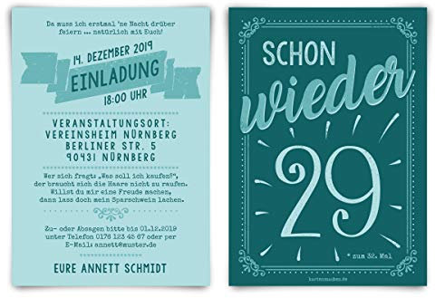 Kartenmachen.de 10 x Runder 60. Geburtstag individuelle Einladungskarten Einladungen - schon wieder 29