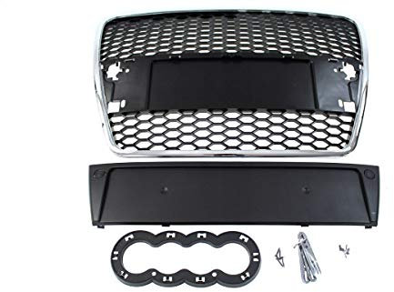 V-MAXZONE M-4412 Sport-Kühlergrill A6 C6 RS-Style, chrom-schwarz 2004–2009