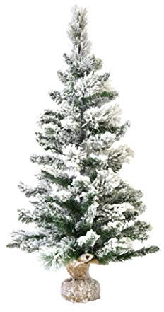 XONE Pinetto del Nord innevato 90cm in PP+PVC | Mini Albero di Natale Artificiale con Base in Juta con Neve