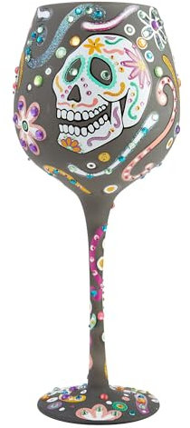 Lolita Superbling Sugar Skulls Vaso de vidrio, 22 onzas