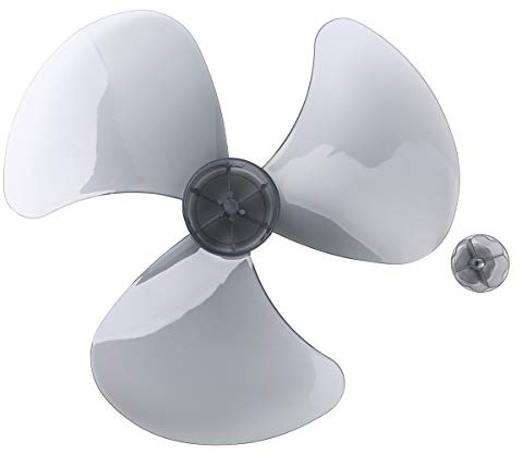 Freebily 16/18 Zoll Lüfterflügel 3/5 Blätter Kunststoff Lüfterblatt Ersatzteile für Haushalts Stehpultlüfter Tischfanner Ventilator Universal Zubehör Grau mit Lüftermutter 16 Zoll