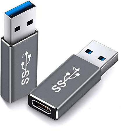 ELECTOP Updated USB 3.1 GEN 2 Male to Type C Female Adapter (2 Pack), Support Double Sides 10Gbps Charging & Data Transfer, USB A to USB C 3.1 Converter for PC, Laptop, Charger, Power Bank, Quest Link