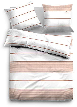 TOM TAILOR 0067617 Bettwäsche Garnitur mit Kopfkissenbezug Baumwoll-Satin Orlando 1x 135x200 cm + 1x 80x80 cm terra