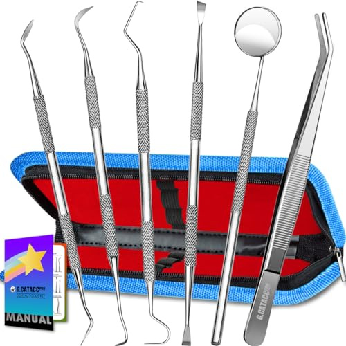 G.CATACC Dental Pick Tools, Plaque Tartar Remover for Teeth Cleaning Kit
