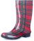Ladeheid Stivali Pioggia Donna 100% Impermeabili Gomma Robusto e Confortevole Stivali Alti da Donna Scarpe Femminile LA-967 (Rosso/Griglia 37 EU)