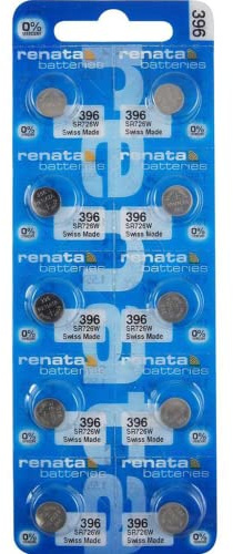 Renata 396 SR726W Batteries - 1.55V Silver Oxide 396 Watch Battery (10 Count)