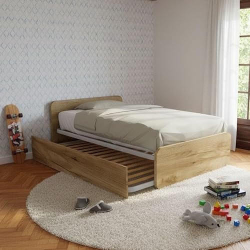 MOBILFINO CAMERETTE Queensize-Bett mit Ausziehbett - Kopfzeile Links, Quercia