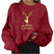 Meggsnle Yoga Damen Klassisches Langarm-Sweatshirt mit O-Kragen und lässigem Weihnachtsoberteil für Damen Coole Pullis Damen Weihnachten Sweatshirt