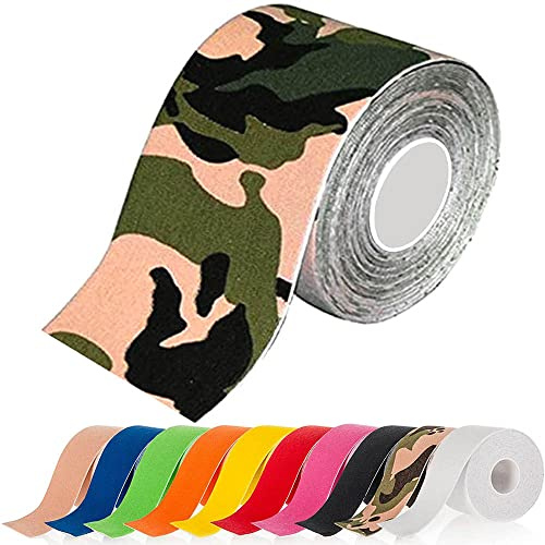 ATETEO Kinesiologie-Tape, J-Camouflage-Grün, L: 5 x 5 cm, J-Tarngrün