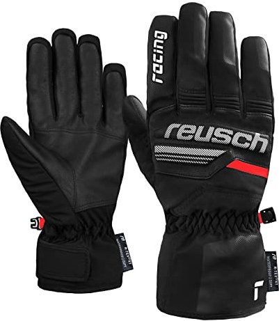 Reusch Herren Handschuhe Winterhandschuhe Ski Race VC R-TEX® XT, Farbe:Schwarz, Artikel:-7810 black/white/fluo red, Größe:10.5