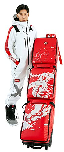 wasserdichte Snowboardtasche mit Rollen, Einzel-/Doppelboard-Schneesport-Skitaschen, Nass- und Trockentrenn-Reiserucksack für Autoreisen und Flugreisen,B,150cm