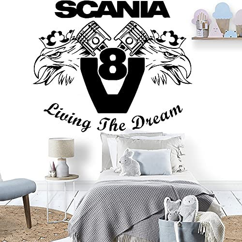 Fahrzeug-Auto-Wand-Aufkleber Scania Living The Dream V8 Svempra s Vinyl Kindergarten Wand Abziehbilder Hause Dekor Teen Schlafzimmer42x34cm
