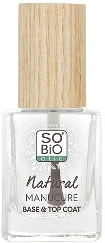 LÉA NATURE SO Bio étic | Base & Top Coat - Natural Maniküre | Transparent | Stärkt und schützt | vor und nach dem Auftragen des Lacks | Bio-Rizinusöl | Vegan | Made in France | 11 ml