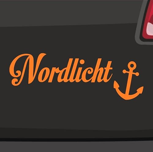 Generisch Nordlicht Aufkleber Sticker Sylt Norddeutschland Fisch Rügen Hamburg 10x3,5cm Farbe: Orange