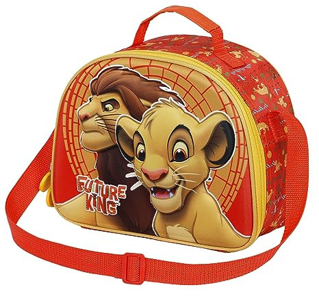 Disney El Rey León King-Bolsa Portamerienda 3D, Naranja, 25.5 x 20 cm