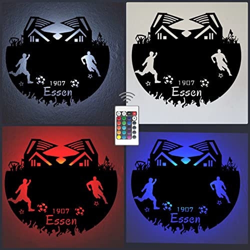 Fußball Fan LED Lampe Essen Fanartikel Geschenk Fußballfan…