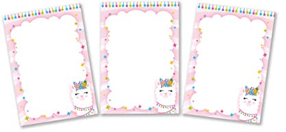 6 Mini-Notizblöcke Lama Mitgebsel für Kindergeburtstag Gastgeschenke für Mädchen Mädchengeburtstag / A7-Format