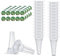 XSEXO 100stk Hydroponische Anzuchtsysteme Kit, Einschließlich 50stk Hydroponische Pflanzkorb 50stk Etiketten für Pflanzen Hydrokultur Anbauset