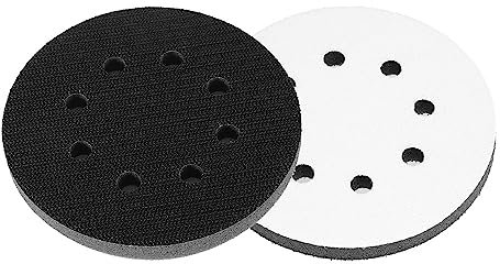 2 Pcs Sponge Interface Pad 8 Holes Durable Hook and Loop Cushion Pad Reusable Sanding Discs Pads for Random Orbital Sander