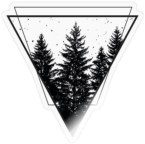 Spreadshirt Wald Dreieck Forst Sticker, max. 10 x 10 cm, 10 x 10 cm, Transparent glänzend