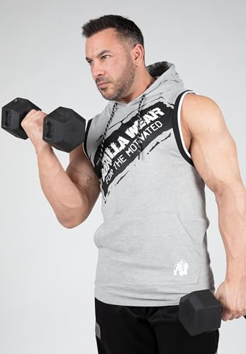 Gorilla Wear Loretto Hooded Tank Top Herren Bodybuilding Gym Fitness (DE/NL/SE/PL, Alphanumerisch, XL, Regular, Regular, Grau)