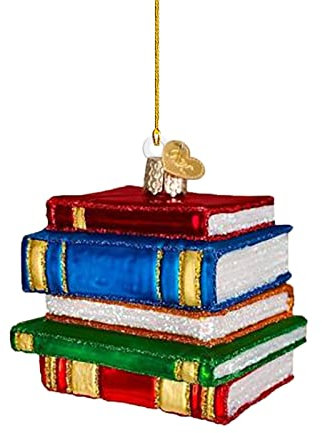Weihnachten Deko Buchliebhabe Ornament, 2023 Weihnachtsbaum Anhänger, Hängender Organizer Büro Buch-Liebhaber-Spaß, der Weihnachtsbuch Acrylverzierung liest Hängeregal für (Black, One Size)