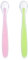 2 Pezzi Cucchiaio per Bambini Cucchiaino Svezzamento Di Diversi Colori in Silicone Senza BPA Da Addestramento Per L'alimentazione Lavabili in Lavastoviglie (rosa + verde)