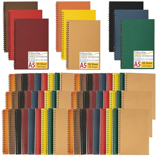 Yihurlm 54 Pcs Spiral Notebook Bulk