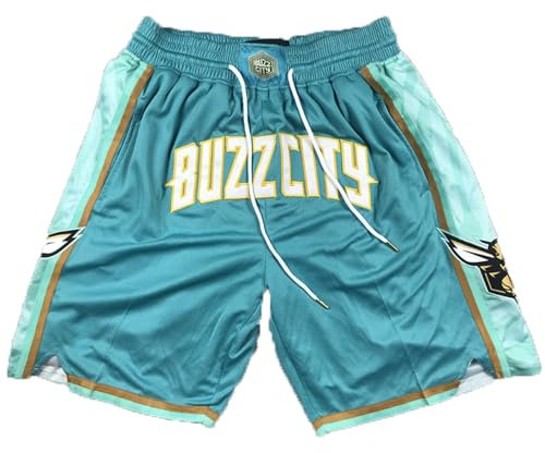 MCQOmcil Herren NBA Hornets Basketball Shorts hochelastische atmungsaktive Sporthose(S)