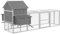 PawHut Grand poulailler Cage à Poule en Bois avec Porte verrouillable 2 nichoirs Rampe d'accès et Plateau Coulissant 310,5 x 149,5 x 149 cm Gris