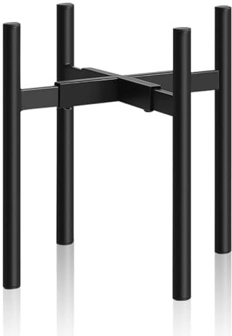 Cnwinu Iron Plant Stand, Freely Adjustable Flower Pot Stand, Modern Metal Flower Pot Holder for Indoor and Outdoor Use, Weatherproof and Robust Metal Plant Stand, Adjustable Width 20 - 34 cm (Circle)