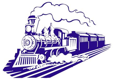Wandtattoo Eisenbahn Zug, Eisenbahnstrecke, Wandtattoo, Kinderzimmer, Schlafzimmer, Dekor, Lokomotive, Aufkleber-S-31x43cm-Dark Blue