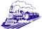 Wandtattoo Eisenbahn Zug, Eisenbahnstrecke, Wandtattoo, Kinderzimmer, Schlafzimmer, Dekor, Lokomotive, Aufkleber-S-31x43cm-Dark Blue