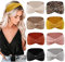 Haarbänder Damen Breite Stirnband Sommer Elastische Weiche Haarband Boho Gestrickt Design Mehrfarbig Stirnbänder Yoga Sport Workout Haarband