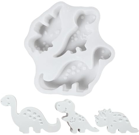 3 Stück Silikonformen Gießformen Dinosaurier, 3D Silikonform Dinosaurier Kerzenform, Gipsform zum Gießen Dino Gießformen Silikon Tiere Silikonform Kerzenformen für DIY Gips Kerzen