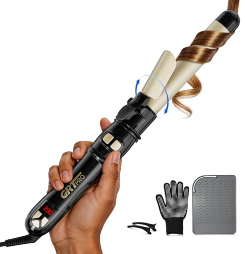 Rizador De Pelo Automático 28mm – Tenacillas Para Rizar El Pelo Profesional De Rizos Grandes Con 14 Niveles De Calor (100-230 °C), Pantalla LED, Calentamiento Rápido De 30s, Apagado Automático