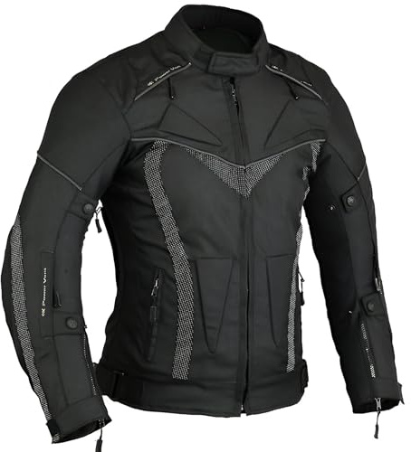Vaster Moto Wasserdichte Motorradjacke, CE Armor Cordura Motorradjacke, winddichte Schutzausrüstung, Ganzkörperschutz (DE/NL/SE/PL, Alphanumerisch, L, Regular, Regular, 4550 - Schwarz)