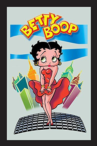 empireposter Betty Boop New York - Bedruckter Spiegel mit Kunststoff Rahmen in Holzoptik, Kult-Spiegel - Grösse 20x30 cm