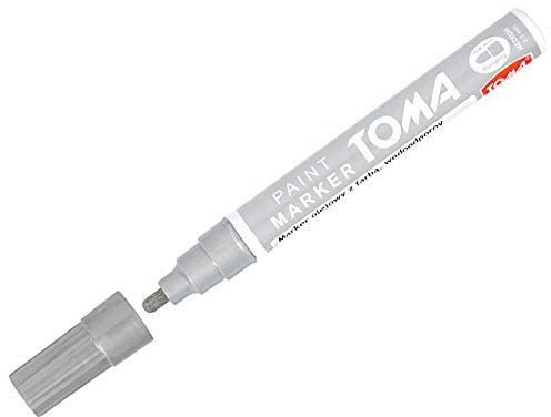 SolaDirect Marker Pen Universal Waterproof Permanent Oil Based Paint for Car Tyres, Arts & Crafts (Silver)