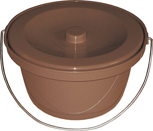 Pflegehome24® Toilettenstuhleimer universal, Braun, Geruchsverschluß - Toiletteneimer